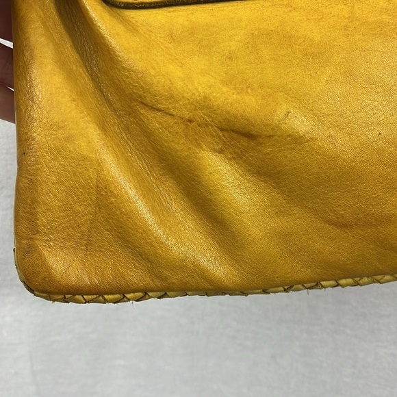 Borse In Pelle Made In Italy Genuine Leather Yellow Woven Boho Crossbody Purse - Picture 3 of 12